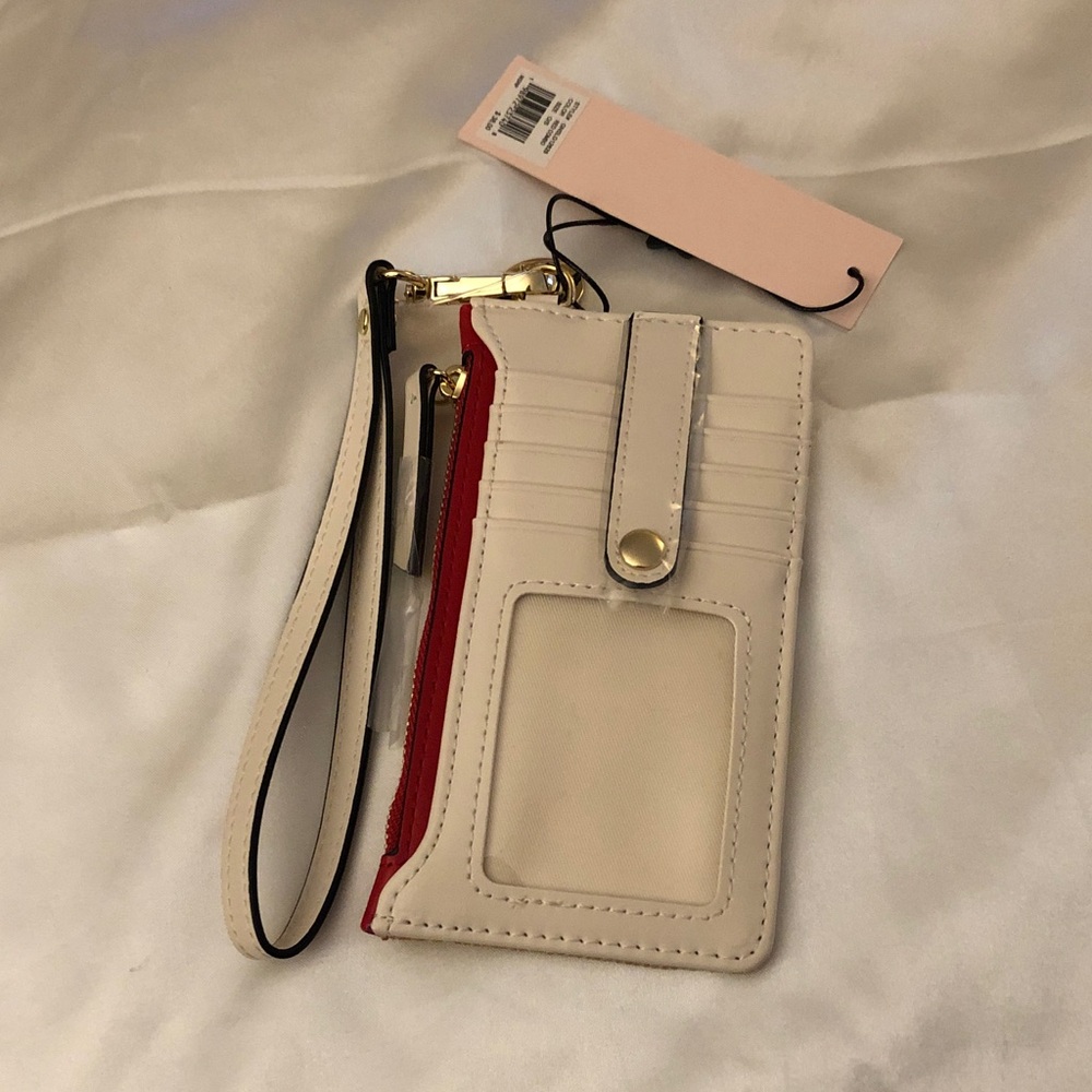 BCBG Generation Natural Color Straw Card Wallet Red Embroidered Lobsters NWT - Picture 11 of 16